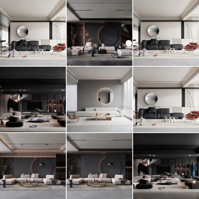 20 full scene living room 3d models vol100