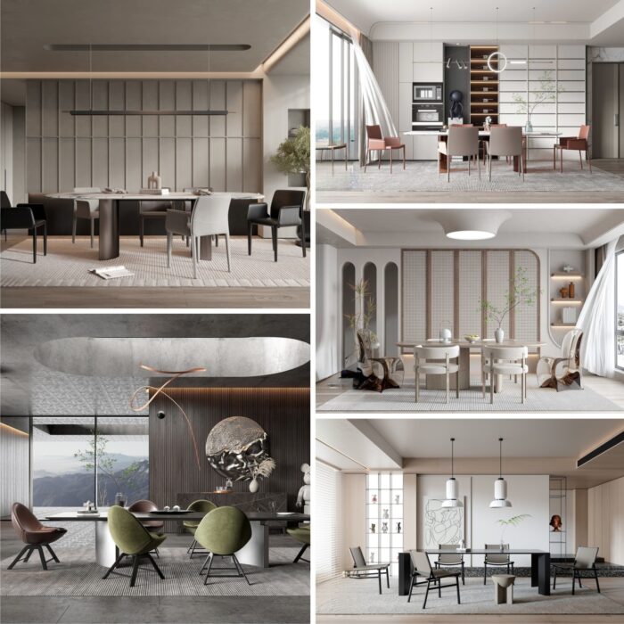 20 full scene dining room 3d models vol110