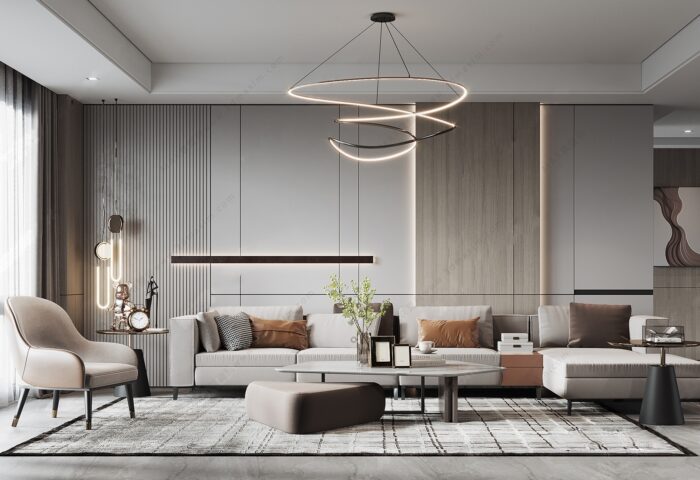 30 Full-Scene Modern Living Room 3D Models | 3dsbox Vol. 117