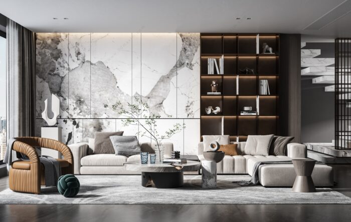 30 Full-Scene Modern Living Room 3D Models | 3dsbox Vol. 117