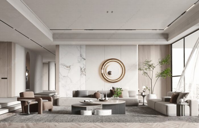 30 Full-Scene Modern Living Room 3D Models | 3dsbox Vol. 117