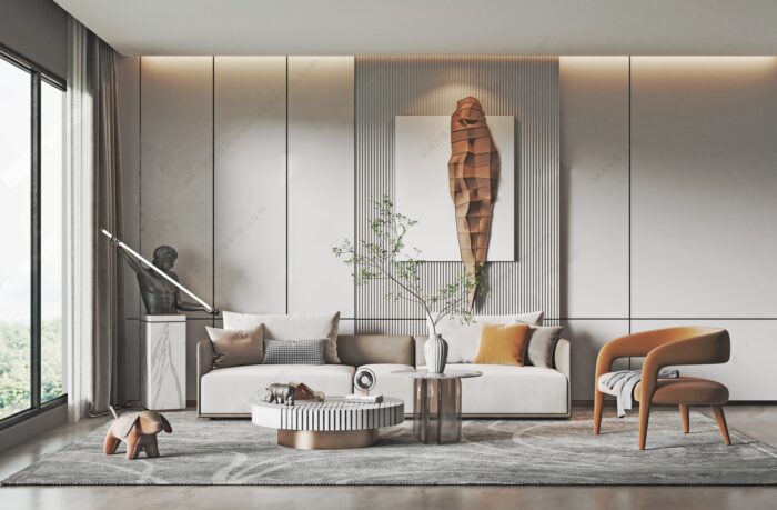 30 Full-Scene Modern Living Room 3D Models | 3dsbox Vol. 117