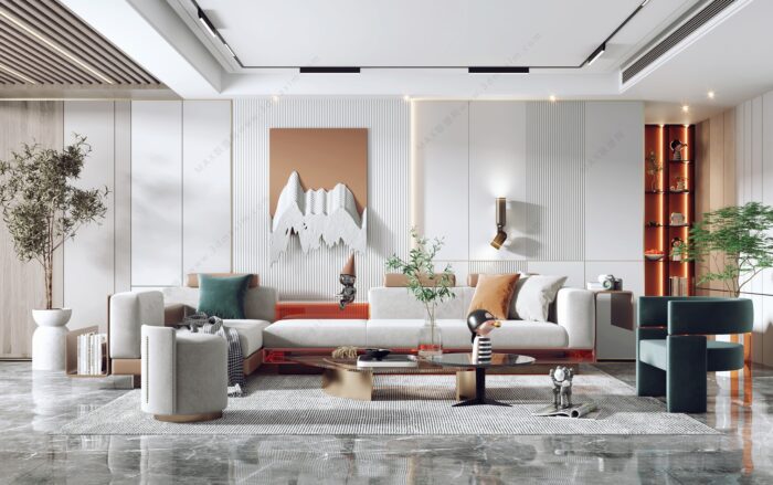 30 Full-Scene Modern Living Room 3D Models | 3dsbox Vol. 117