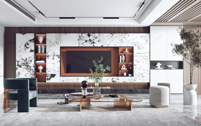 30 Full-Scene Modern Living Room 3D Models | 3dsbox Vol. 117