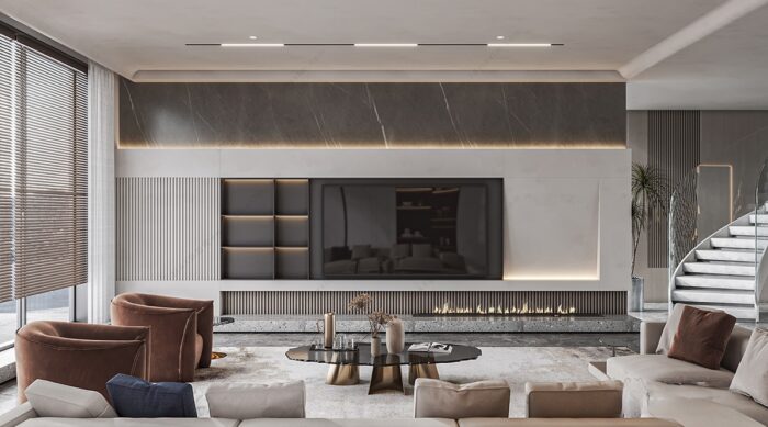 30 Full-Scene Modern Living Room 3D Models | 3dsbox Vol. 117