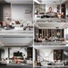 30 Full-Scene Modern Living Room 3D Models | 3dsbox Vol. 117