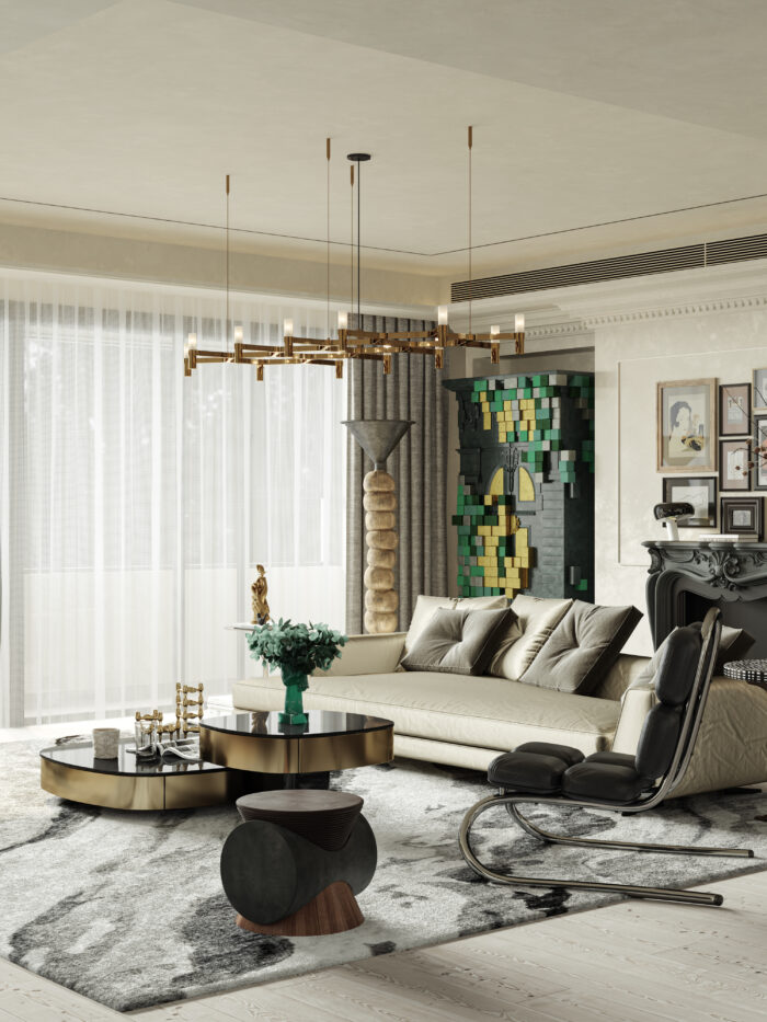 Eclectic Living Room Interior 3D Model For Download-3ds Max & Corona