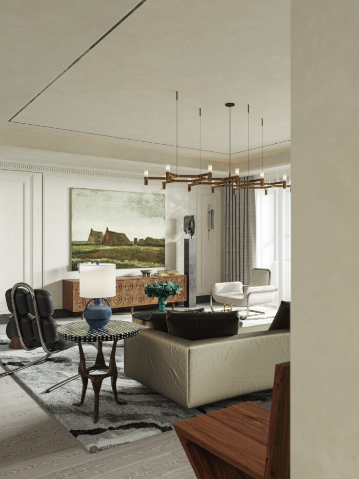 Eclectic Living Room Interior 3D Model For Download-3ds Max & Corona