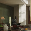 Mid-Century Modern Double-Height Living Room & Zen Courtyard. 3ds Max - Corona