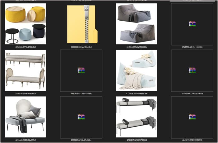 92 Modern Stools & Benches 3dsbox Models - Vol.118