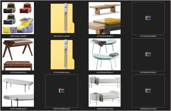 92 Modern Stools & Benches 3dsbox Models - Vol.118