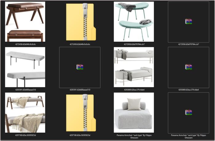 92 Modern Stools & Benches 3dsbox Models - Vol.118