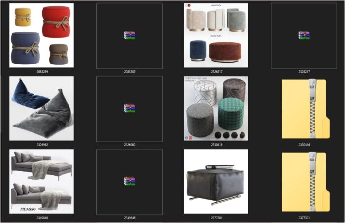 92 Modern Stools & Benches 3dsbox Models - Vol.118