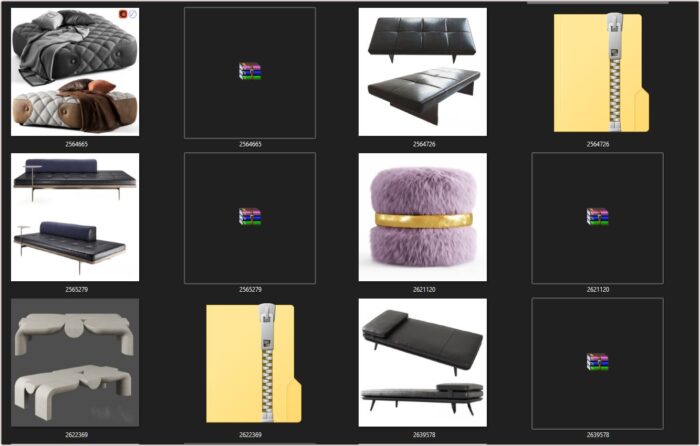 92 Modern Stools & Benches 3dsbox Models - Vol.118