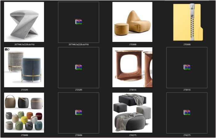 92 Modern Stools & Benches 3dsbox Models - Vol.118