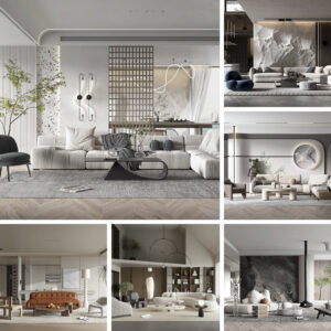 full scene living room 3d model 3ds max vol103 (11) collage