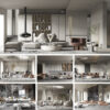 full scene living room 3d model 3ds max vol102 (4) collage