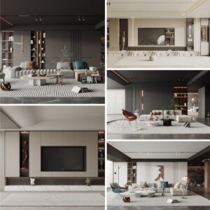 full scene living room 3d model 3ds max vol108 (11) collage