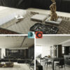Modern Luxury Dark Interior Living Room & Kitchen 3D Model