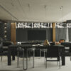 Modern Luxury Dark Interior Living Room & Kitchen 3D Model