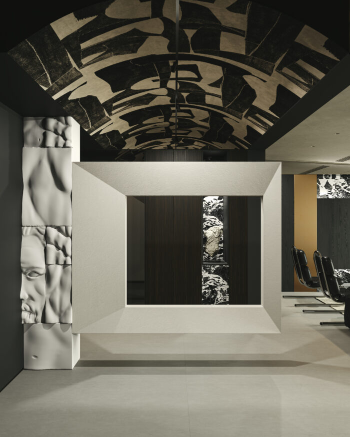 Modern Luxury Dark Interior Living Room & Kitchen 3D Model
