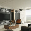 Modern Luxury Dark Interior Living Room & Kitchen 3D Model