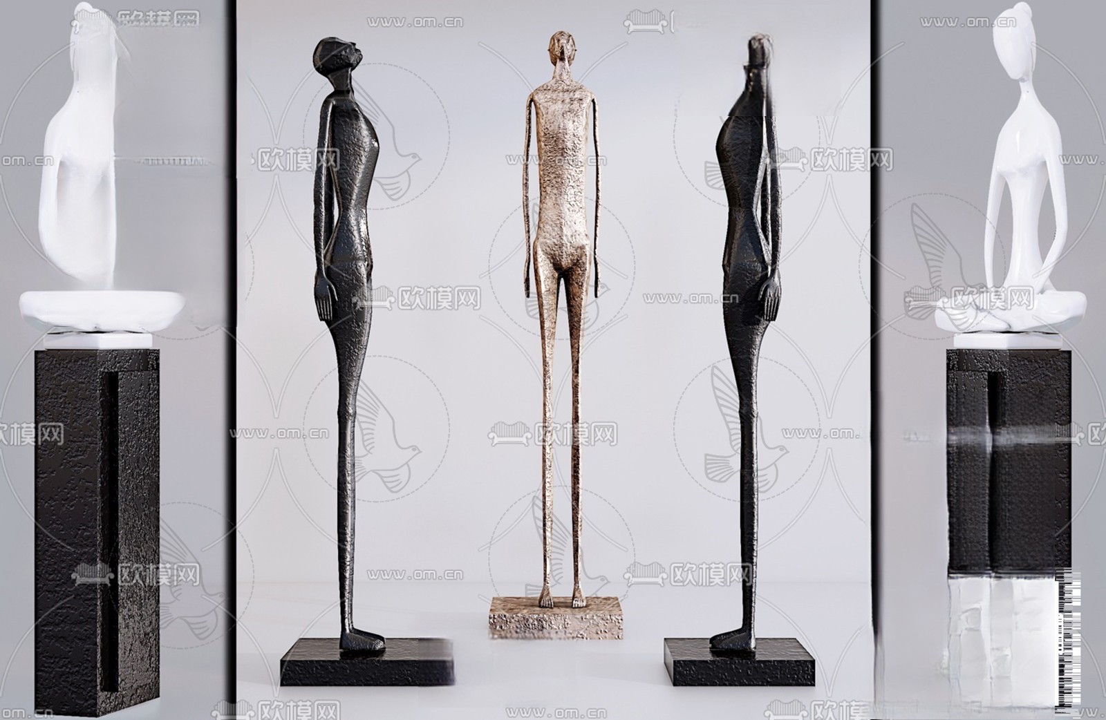 Abstract Human Figure Sculpture 3d Model