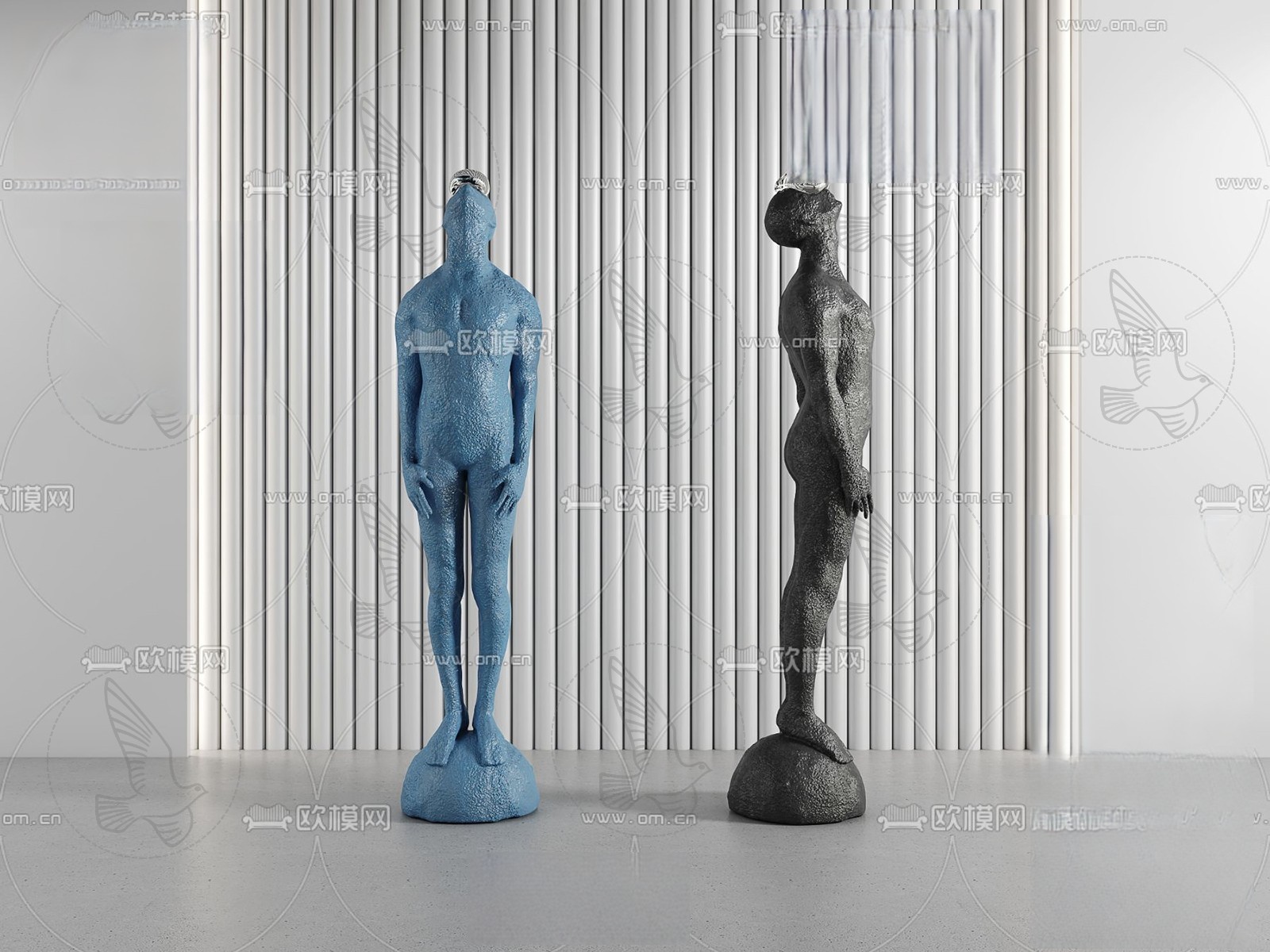 Abstract Human Sculptures 3d Model