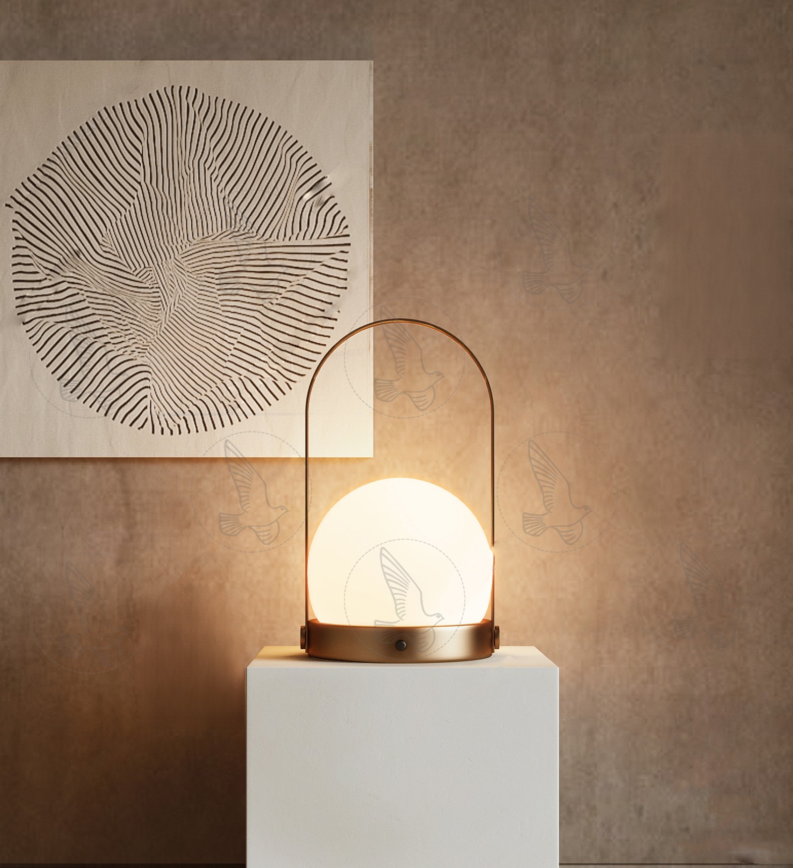 Arched Globe Table Lamp 3d Model