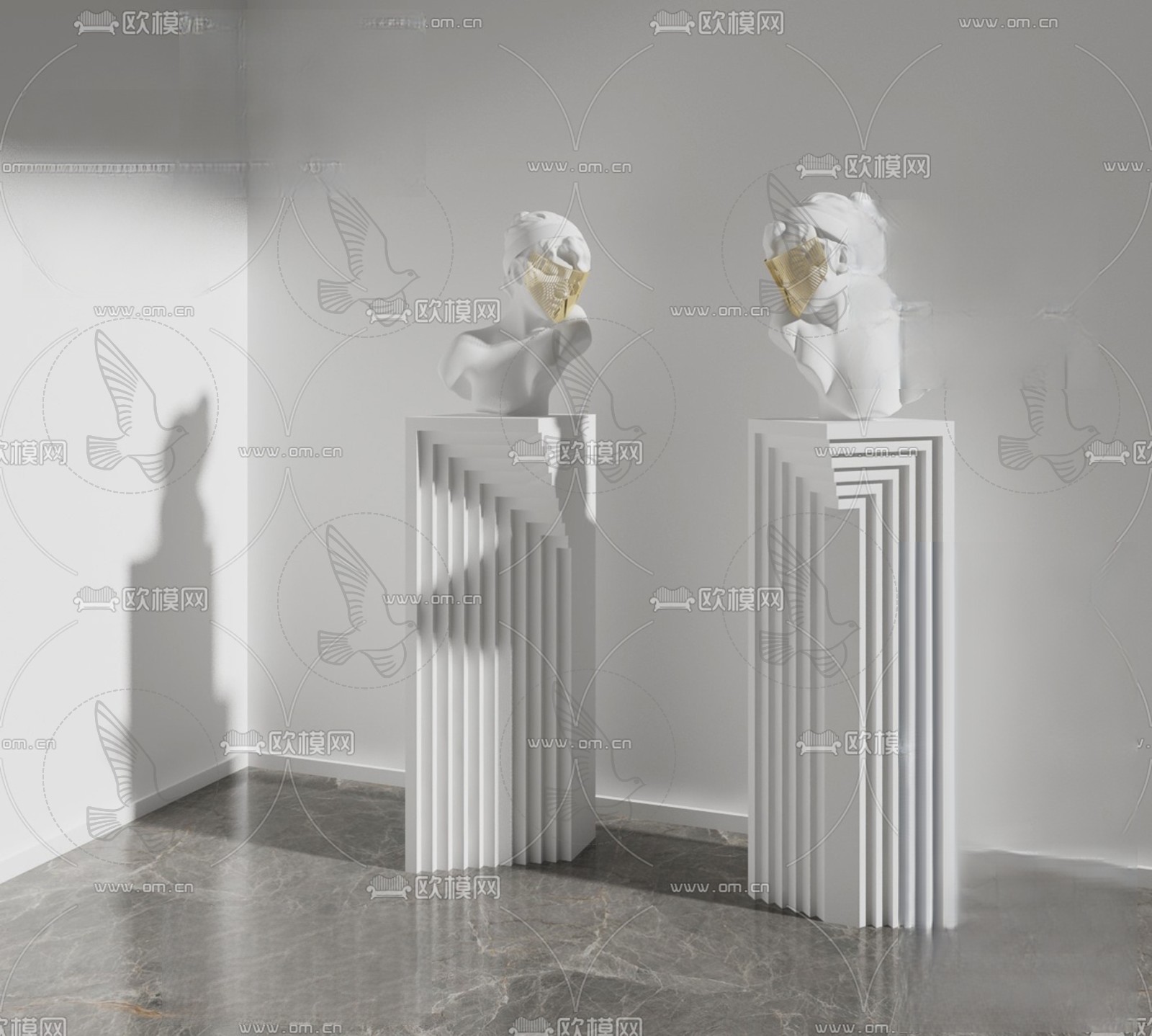 Classical Bust Sculpture 3d Model