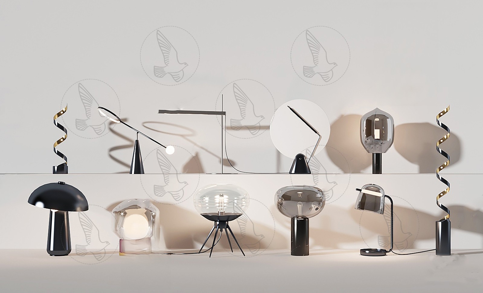 Contemporary Table Lamp 3d Model