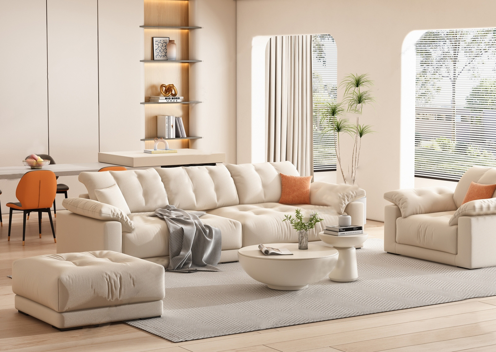 Contemporary Upholstered Sofa 3d Model pro