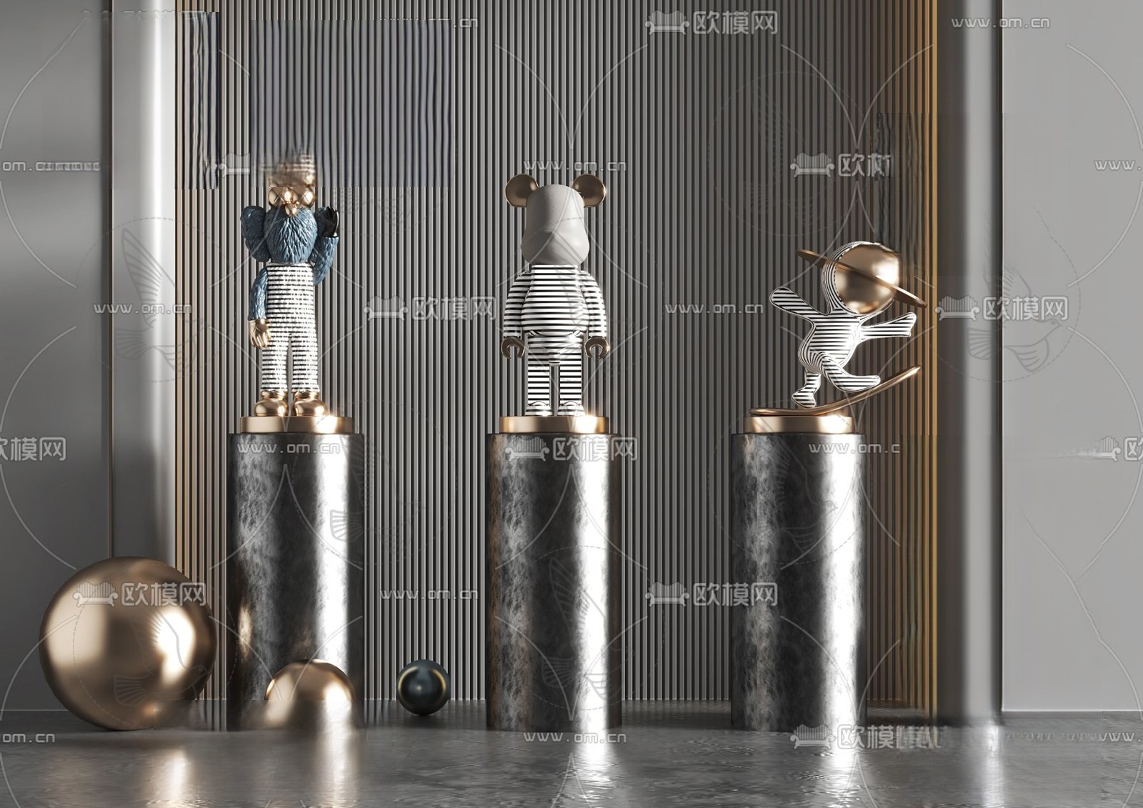 Decorative Character Sculptures 3d Model
