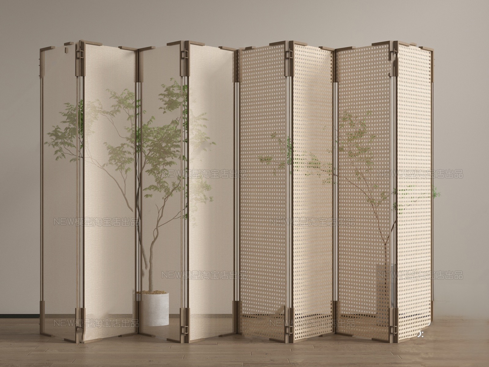 Decorative Folding Room Divider 3d Model