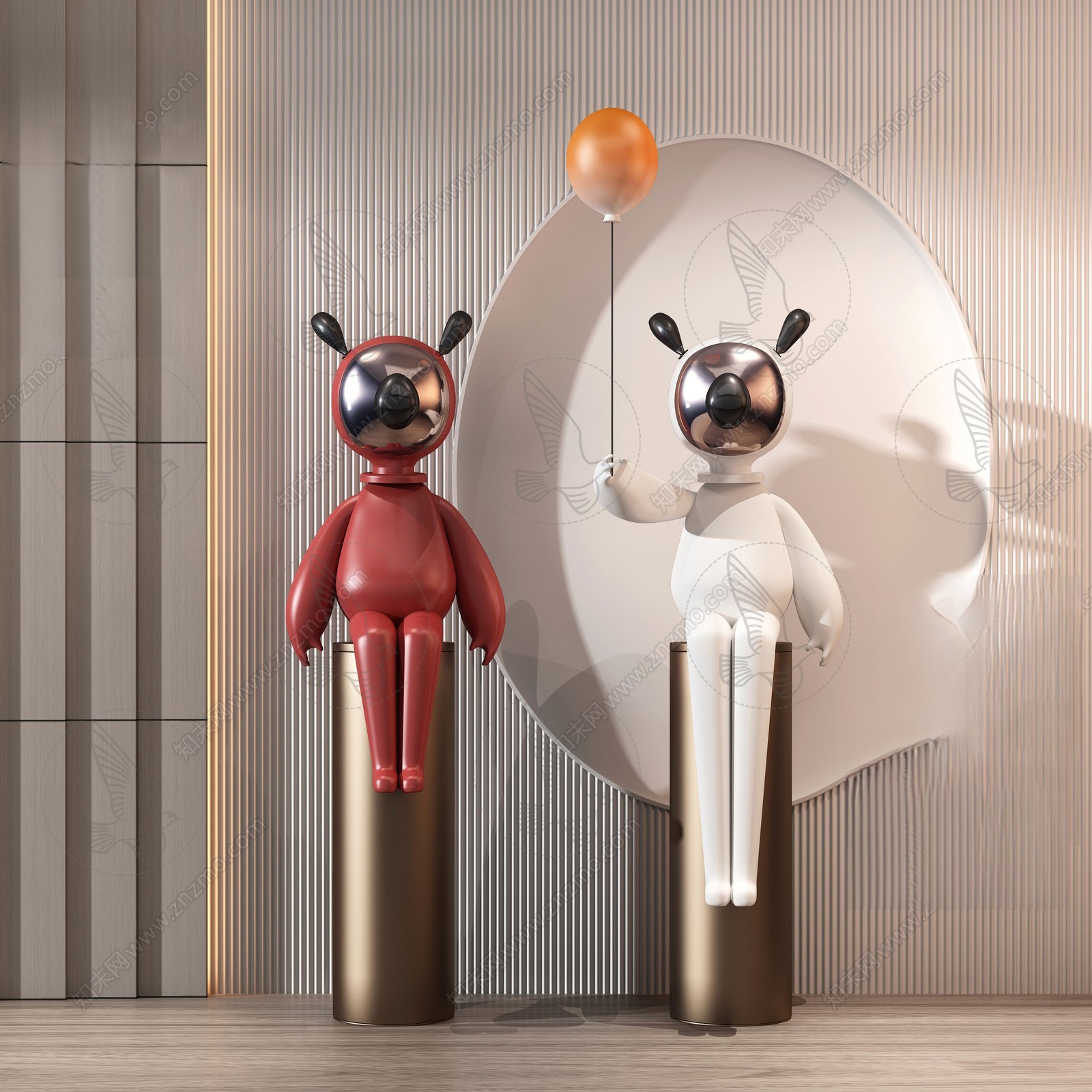 Decorative Robot Figurines 3d Model
