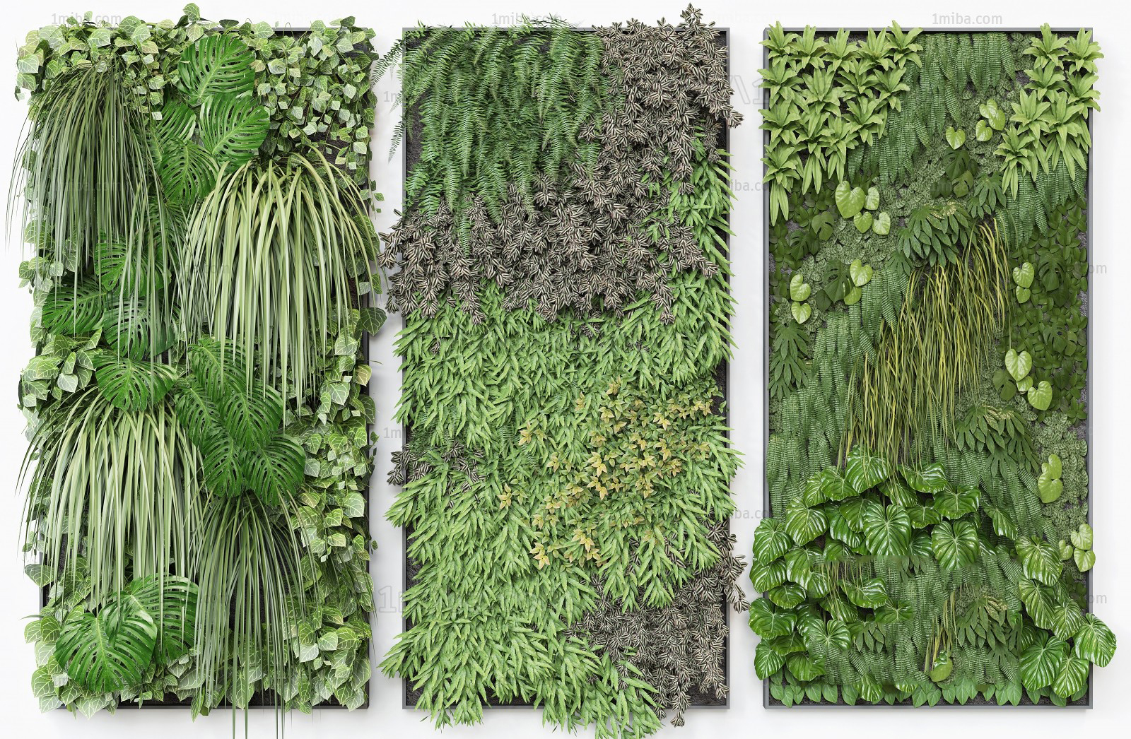 Framed Green Wall Panels 3d Model