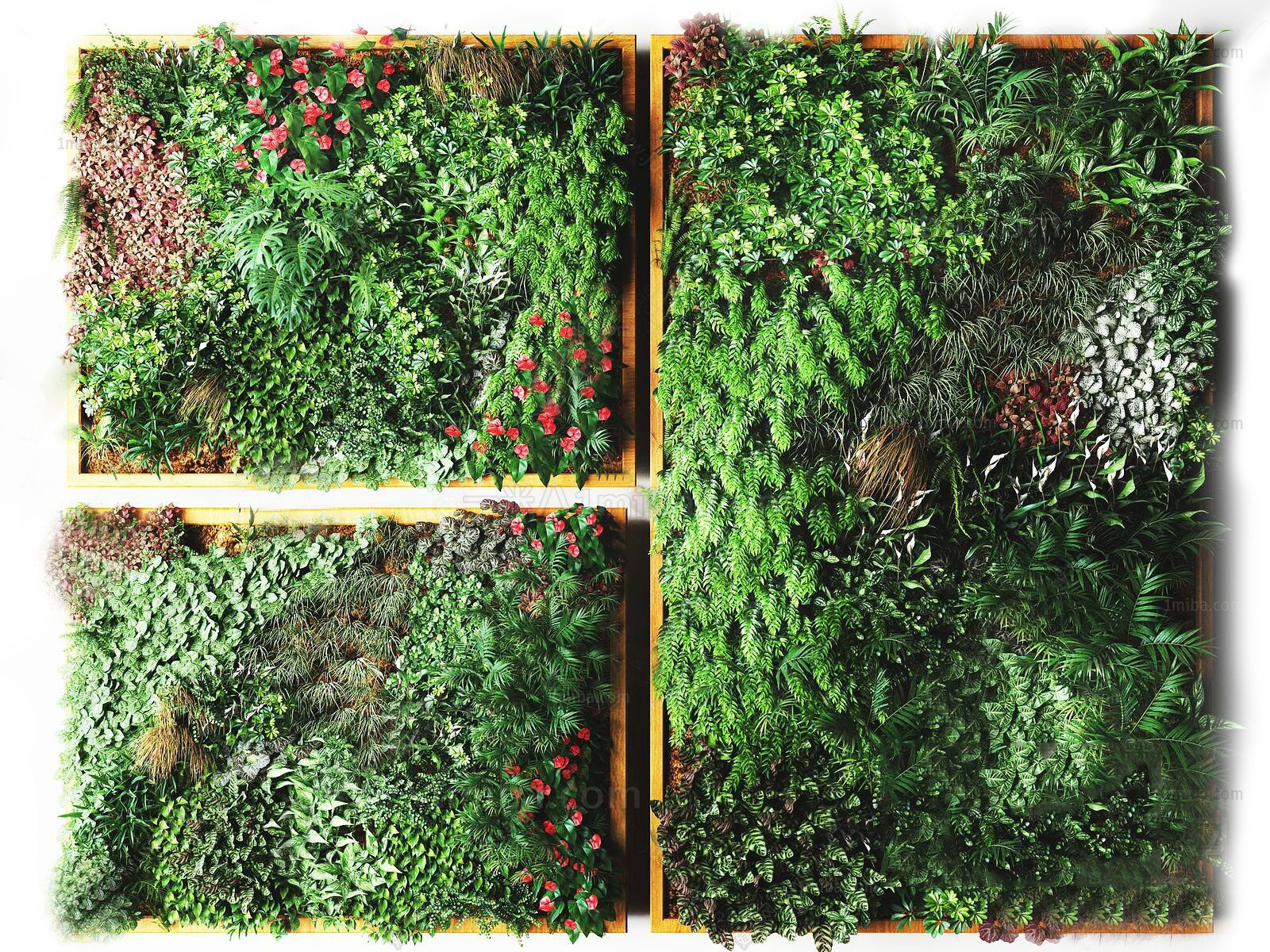 Framed Vertical Garden Panels 3d Model