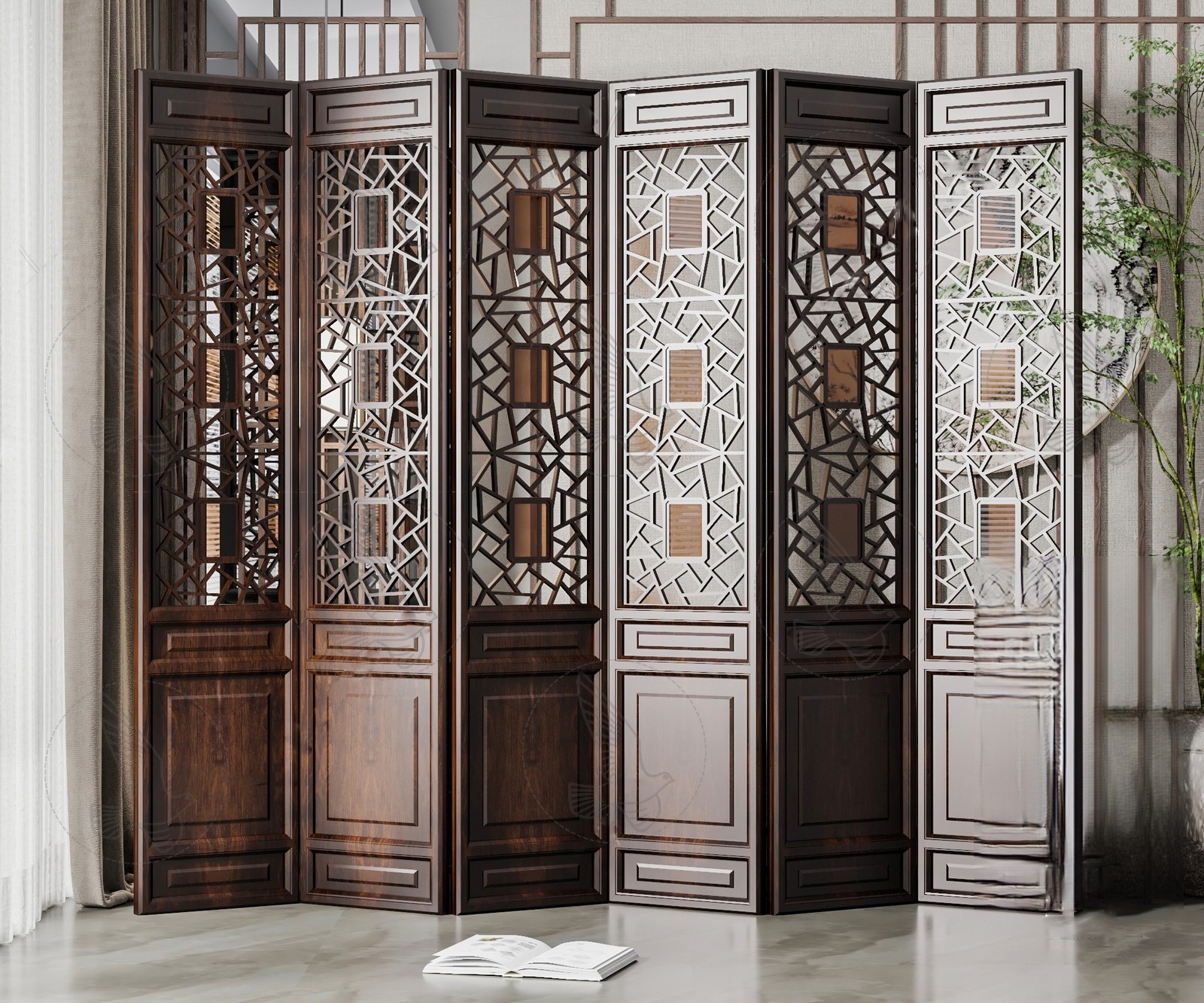 Geometric Folding Room Divider 3d Model
