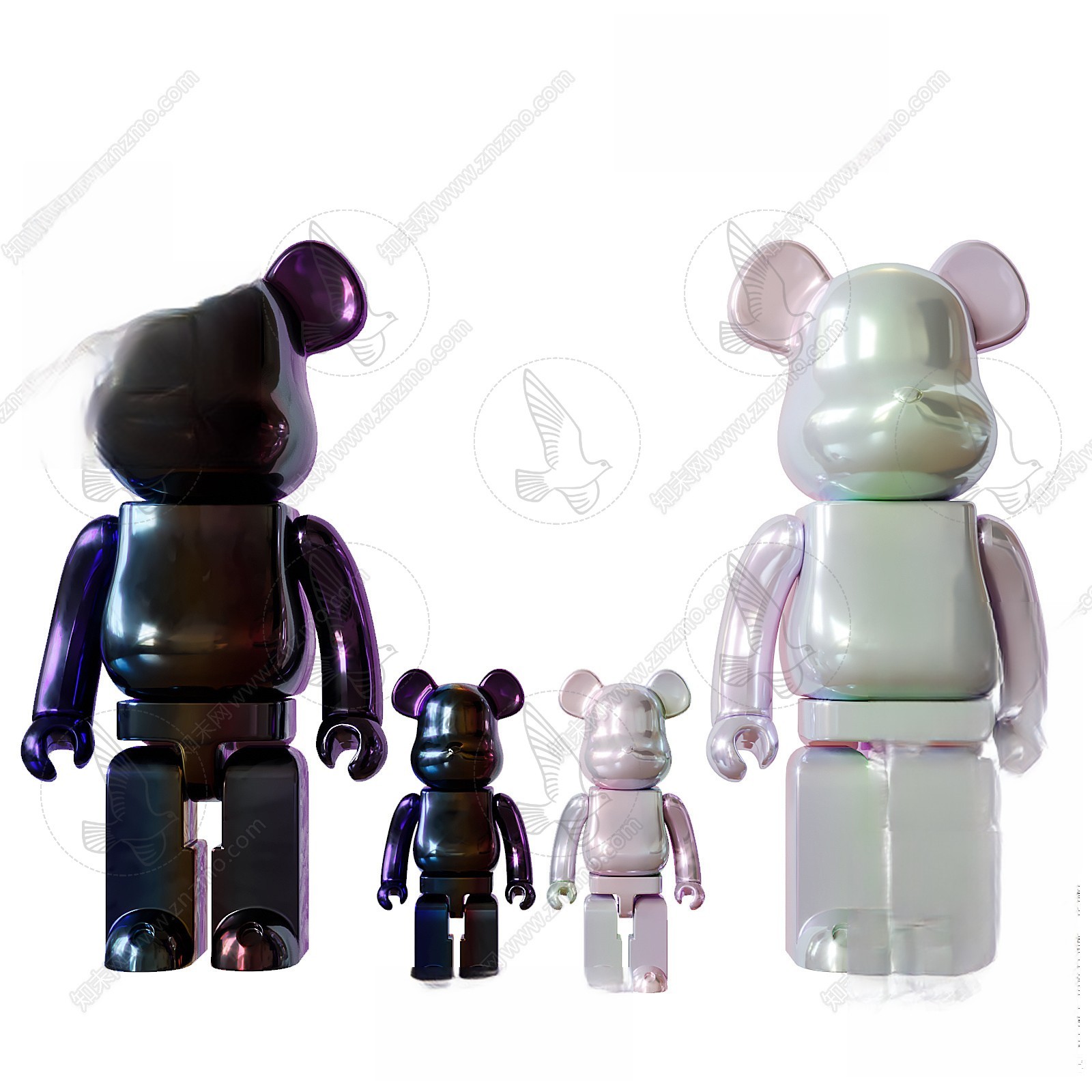 Glossy Bear Character Figures 3d Model
