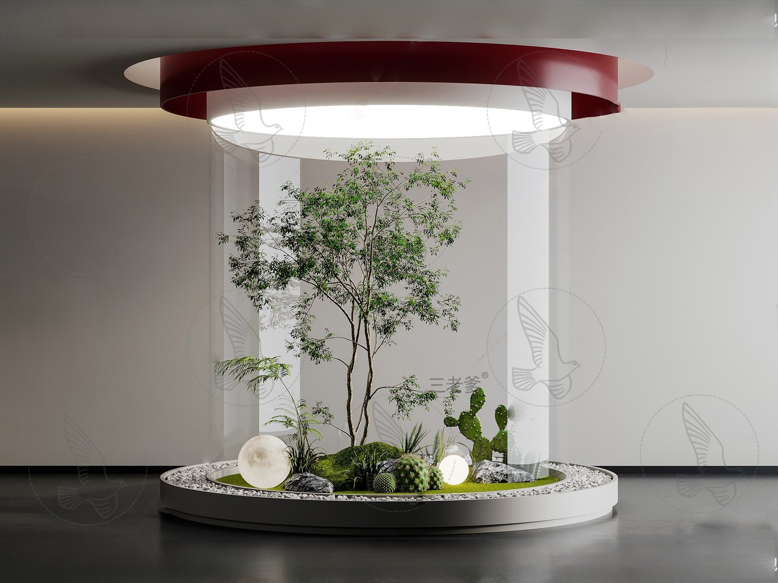 Indoor Miniature Garden Display 3d Model Free