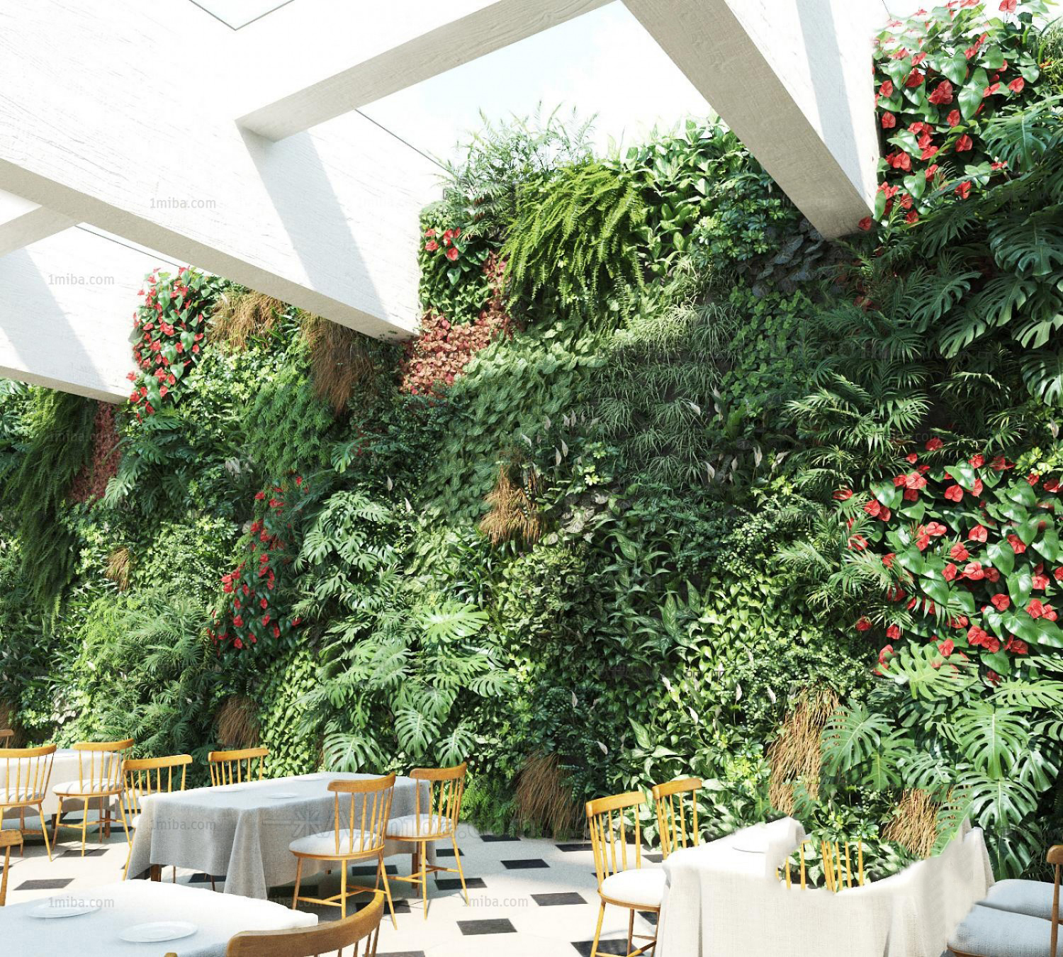 Indoor Vertical Garden 3d Model