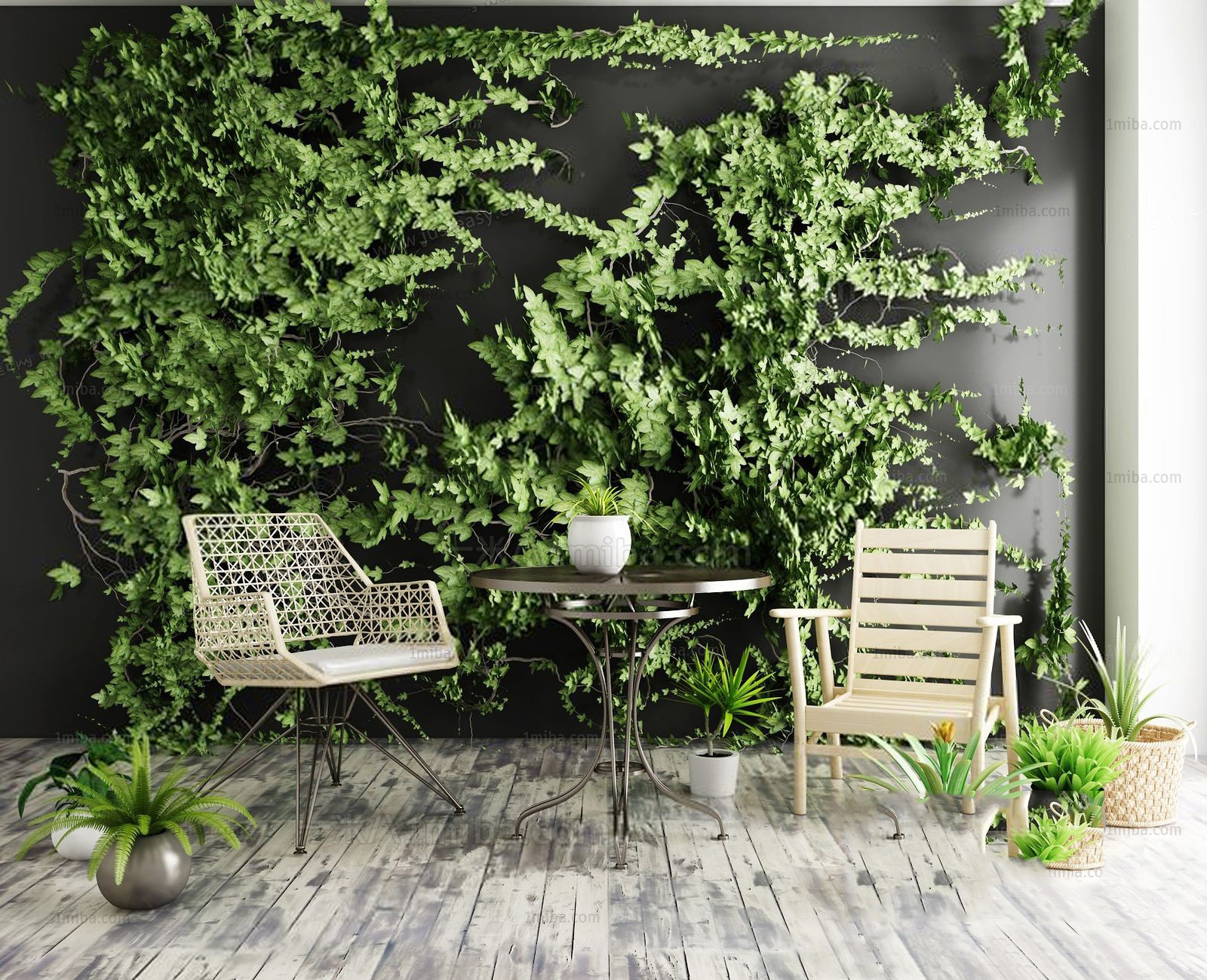Lush Green Vertical Garden 3d Model