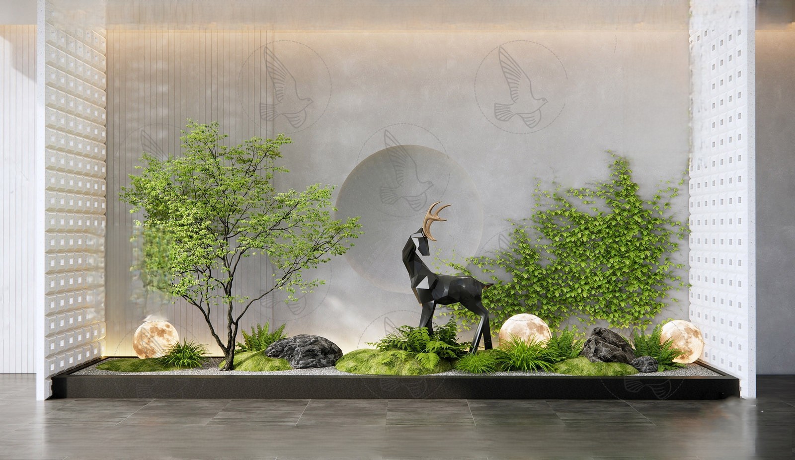 Miniature Garden Scene 3d Model Free