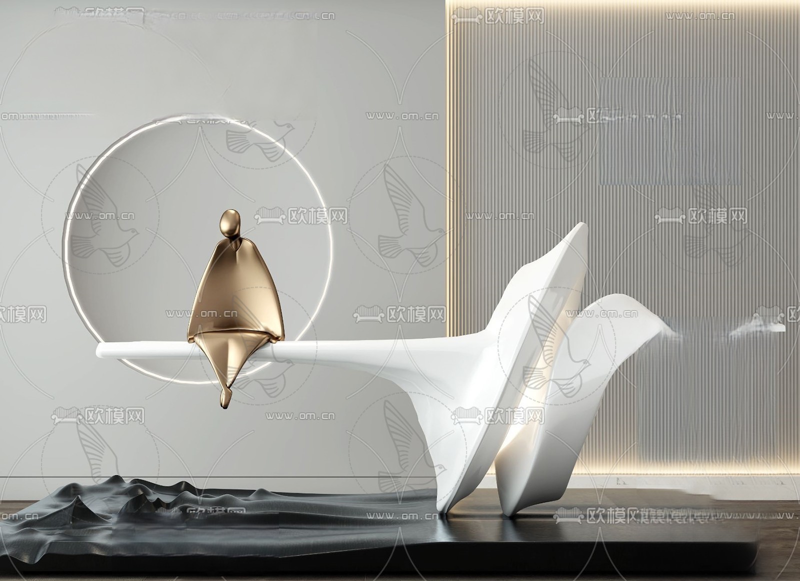 Modern Abstract Decorative Sculpture 3d Model