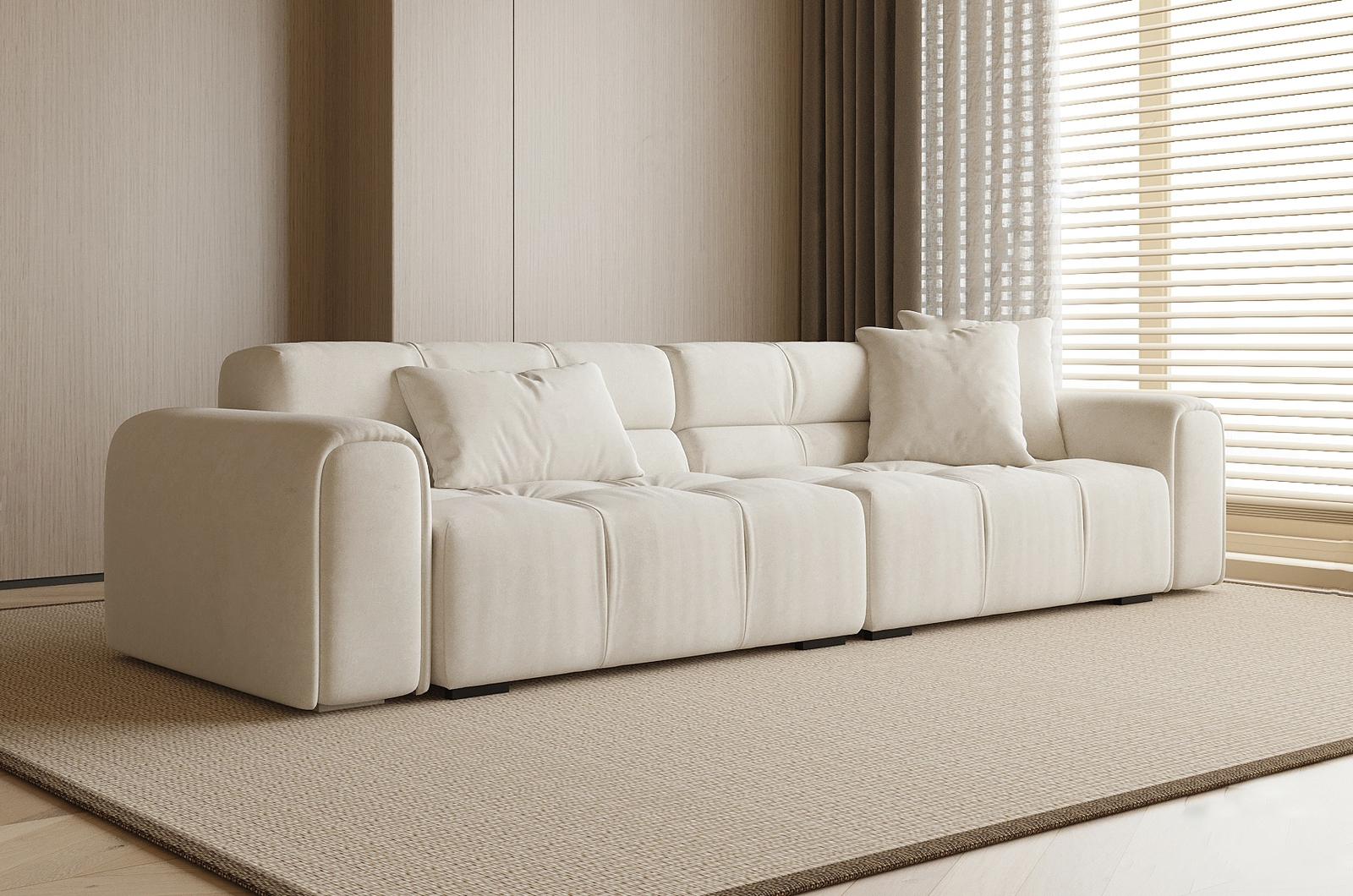 Modern Cream Sectional Sofa 3d Model