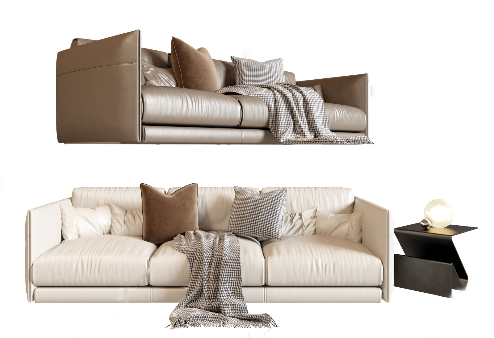 Modern Cream Sofa 3d Model pro
