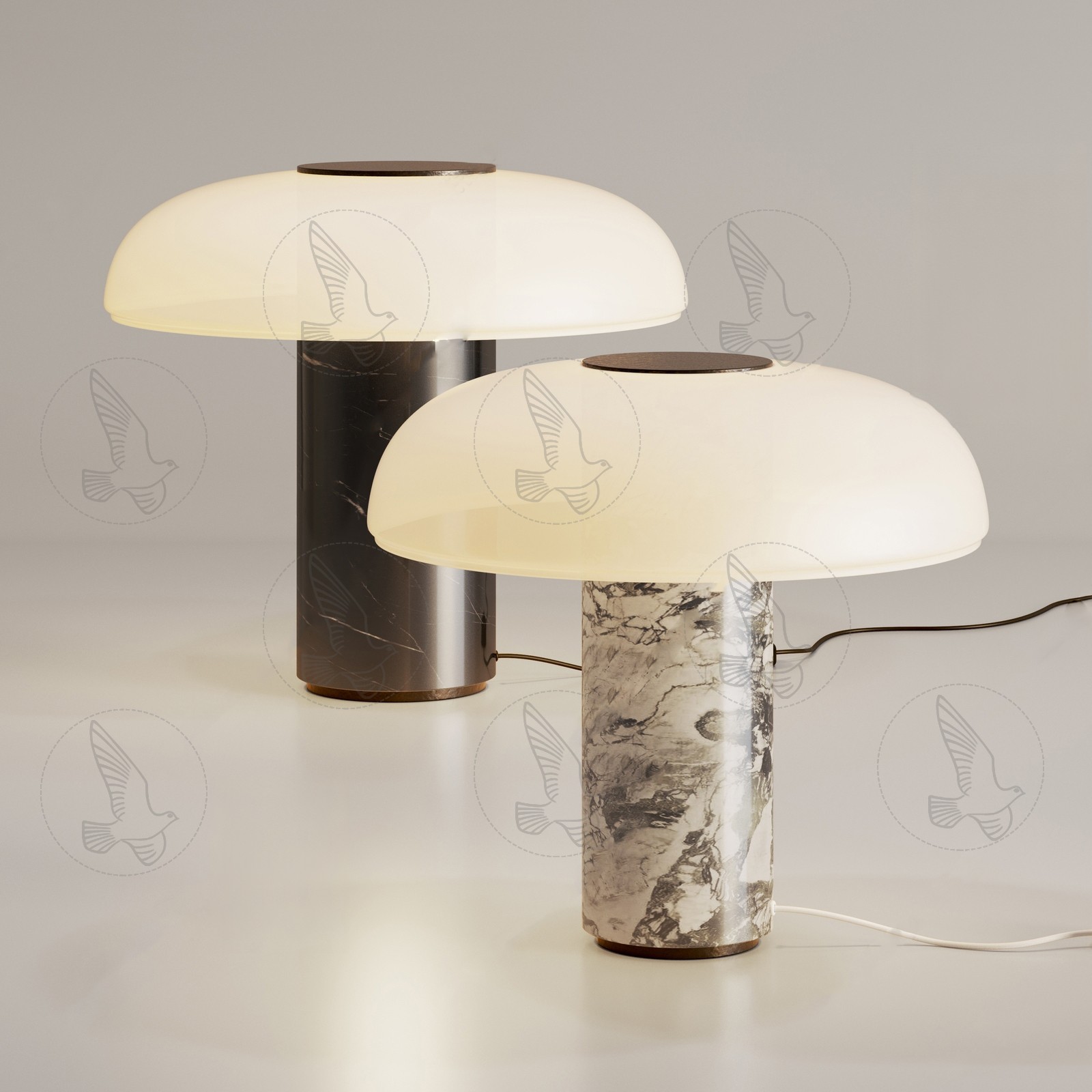 Modern Dome Table Lamp 3d Model