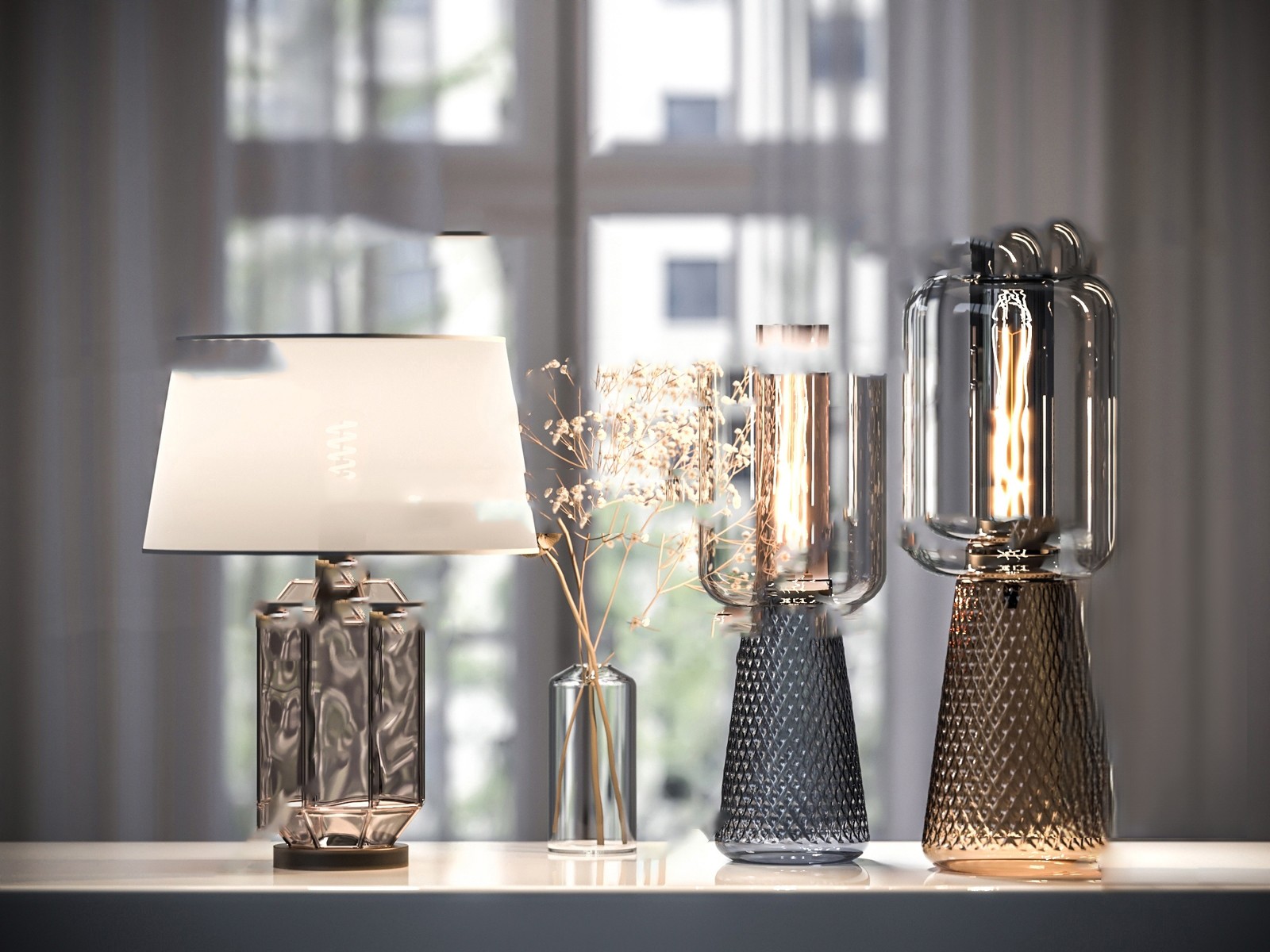 Modern Geometric Table Lamp 3d Model
