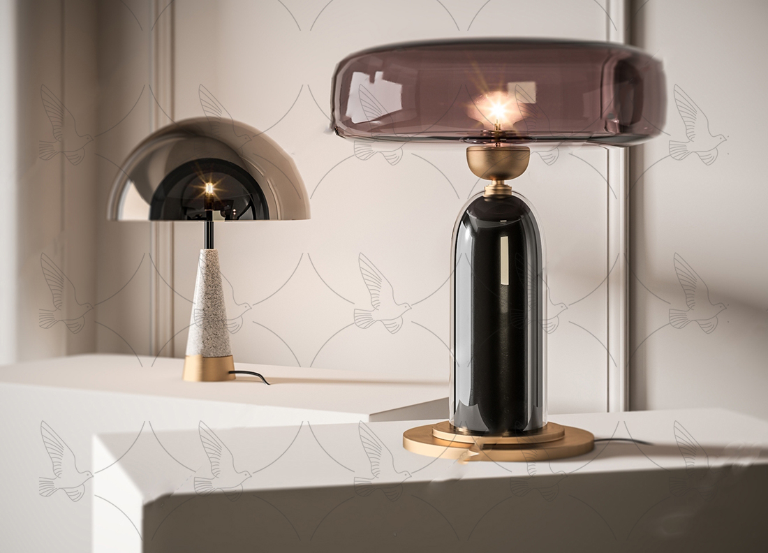 Modern Glass Table Lamp 3d Model