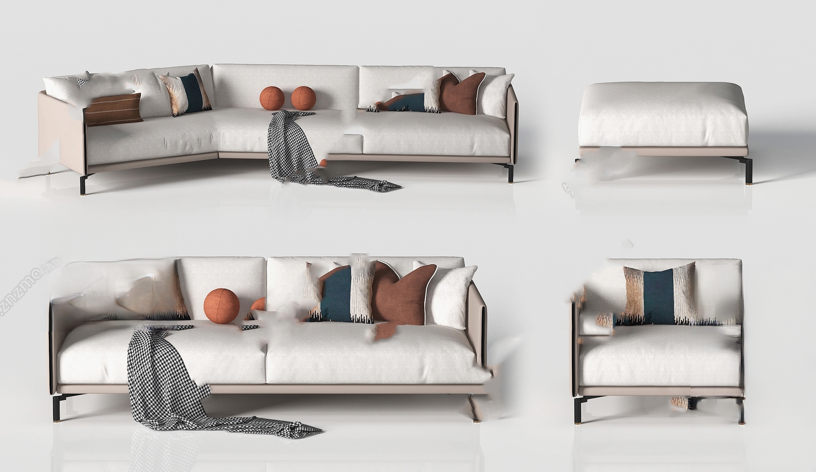 Modern Modular Sectional Sofa 3d Model pro